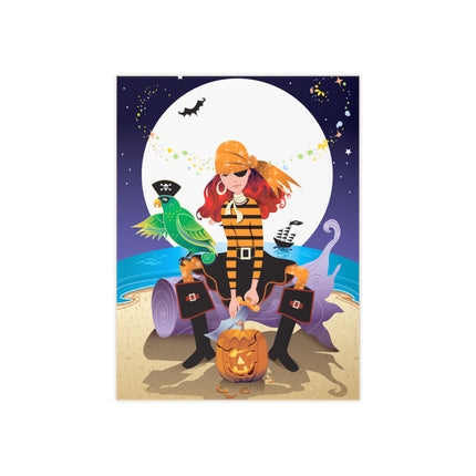 Moonlit Pirate Halloween Ceramic Tile