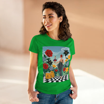 🌹🖤 The Rose Garden Dollmaker Cotton Tee – Art Deco Fashion Fantasy