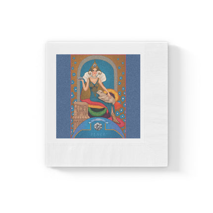 April & Diamond Zodiac White Coined Napkins