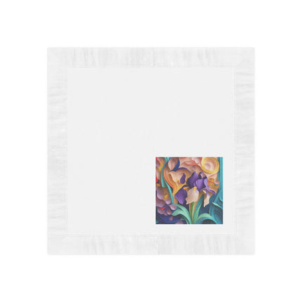 The Elegant Iris Flower White Coined Napkins