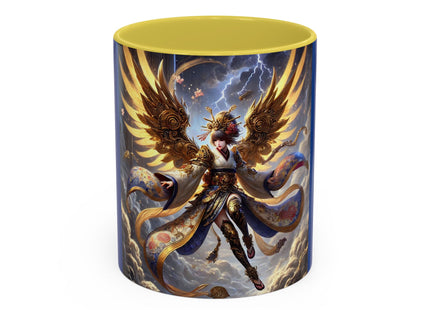 Valkyrie Descending Through Storm Colorful Mugs (11oz, 15oz)