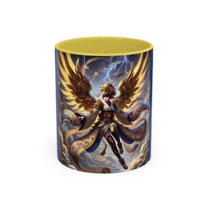 Valkyrie Descending Through Storm Colorful Mugs (11oz, 15oz)
