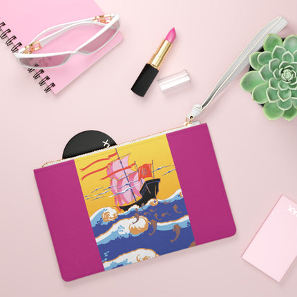 Golden Seas and Whimsical Dreams Clutch Bag