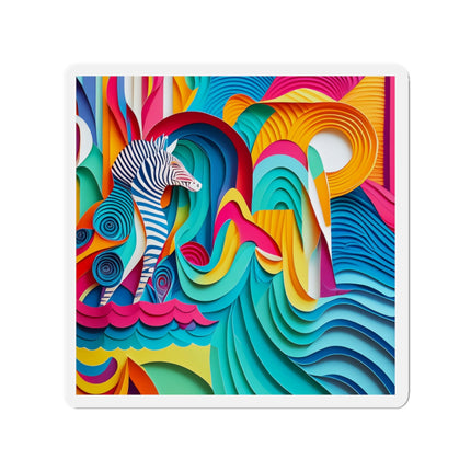 Surfing Zebra Die-Cut Magnets (5 Sizes)