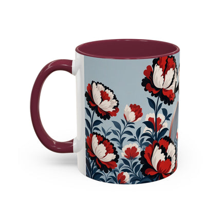 ❤️🌺 The Scarlet Blossom Dancer Colorful Mug – Art Deco Fashion Whimsy