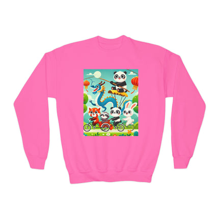 Rolling Along Together Youth Crewneck Sweatshirt – Friendship, Motion & Joyful Adventure