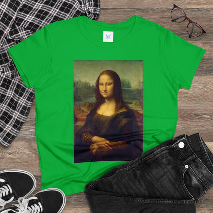 Mona Lisa by Leonardo da Vinci Women's Midweight Cotton Tee