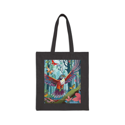 A Colorful Raptor Cotton Canvas Tote Bag