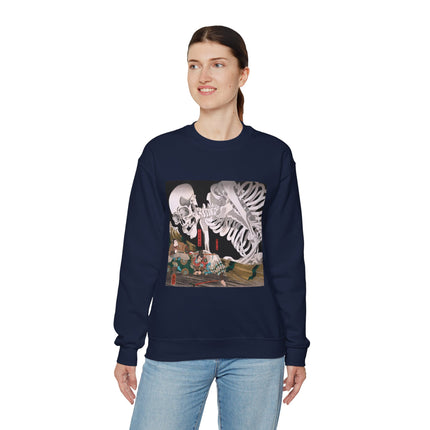 Mitsukuni Defying the Skeleton Spectre by Utagawa Kuniyoshi Heavy Blend™ Crewneck Sweatshirt