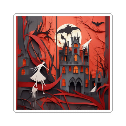 Halloween Night Scene Die-Cut Stickers (5 Sizes)