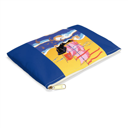 Golden Seas and Whimsical Dreams Accessory Pouch – Art Deco Nautical Design