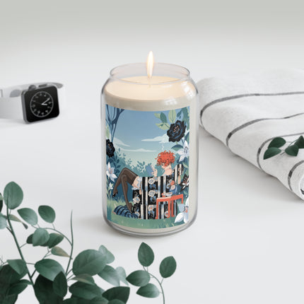 📖🌺 The Garden Reader Scented Soy Candle – Art Deco Floral Whimsy