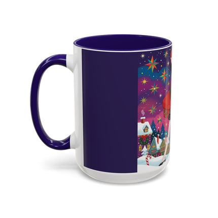 🎁✨ The Lady Of The Christmas Hatbox Colorful Mug – Art Deco Holiday Fantasy