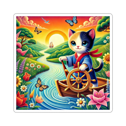 Sailor Kitten’s River Adventure Kiss-Cut Stickers (4 Sizes)