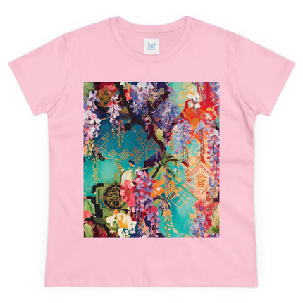 Golden Wisteria Symphony Women's Midweight Cotton Tee