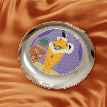 Golden Robe Compact Mirror – Elegant Drama & Timeless Sophistication