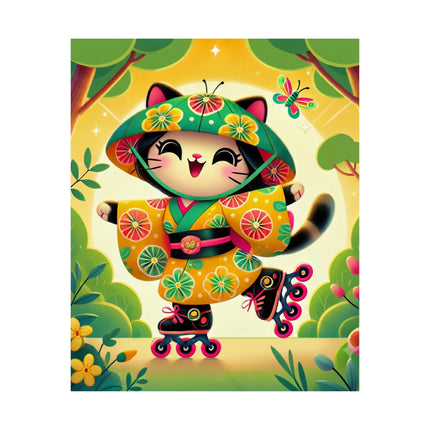 🛼✨ Firefly Dance on Wheels Matte Vertical Poster – Joyful Motion & Summer Magic