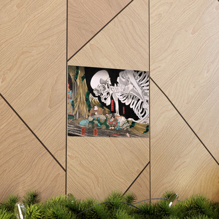 Mitsukuni Defying the Skeleton Spectre by Utagawa Kuniyoshi Matte Horizontal Posters