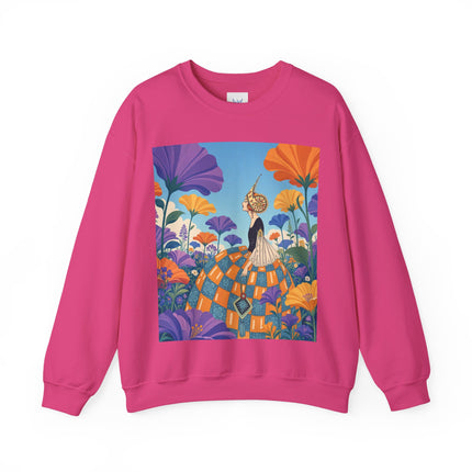 🌺🧡 The Lady Of The Golden Garden Crewneck Sweatshirt – Art Deco Fashion Fantasy