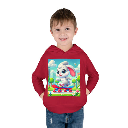 Skateboard Bunny Adventure Toddler Pullover Fleece Hoodie