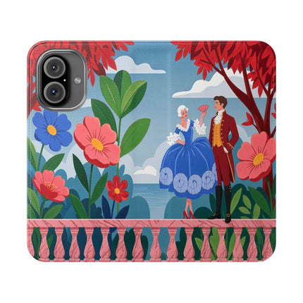 🌺🎭 The Grand Garden Courtship Flip Case – Art Deco Floral Romance