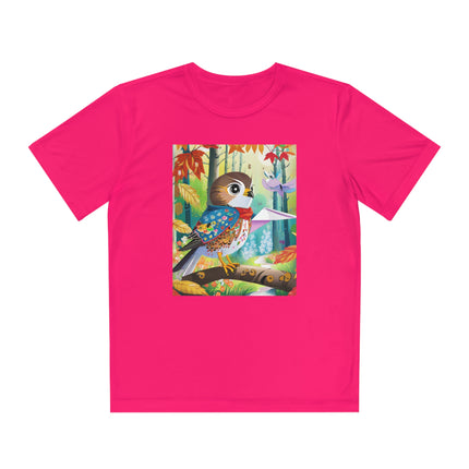 Baby Hawk Plays in Forest Youth Competitor Tee