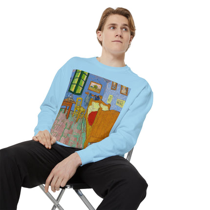 The Bedroom by Vincent van Gogh Unisex Garment-Dyed Sweatshirt