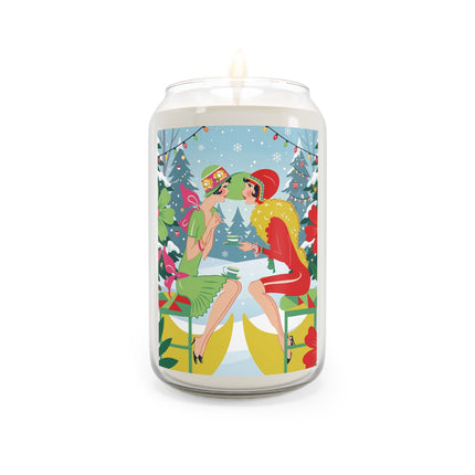 ☕🎄 Christmas Tea In The Snow Garden Scented Soy Candle – Art Deco Holiday Friendship