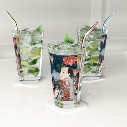 Modern Gallants with Morning Glories by Tsukioka Yoshitoshi Glass, 16oz