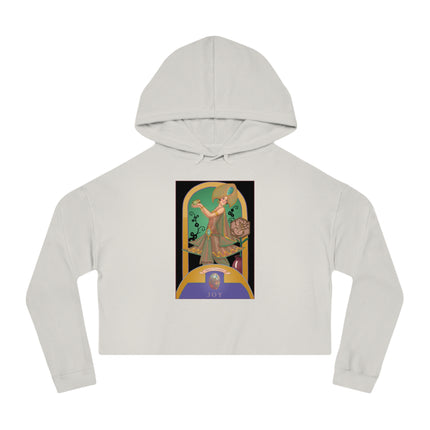 October & Opal, Tourmaline (from the Gem Series) by Sofia Chiostri Women’s Cropped Hooded Sweatshirt