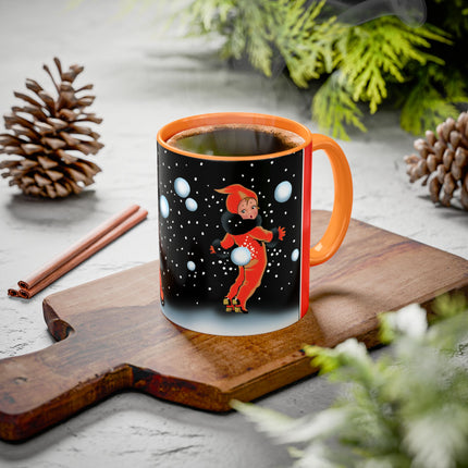 A Festive Snowball Toss Colorful Mugs (11oz, 15oz)