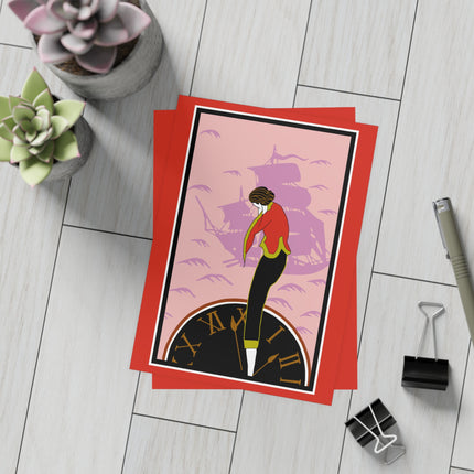 Woman Waiting for her Beloved at 1:59 by Kobayashi Kaichi Postcards (envelopes included) - Bundles of 10, 30, 50 Pieces