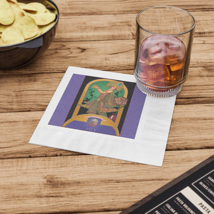 October & Opal, Tourmaline Zodiac White Coined Napkins