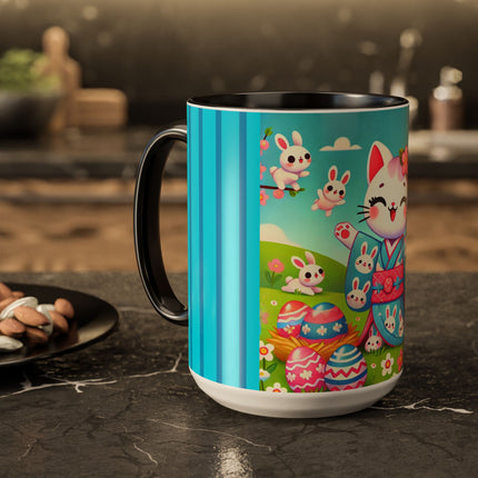 Springtime Kitten’s Easter Joy Colorful Mugs (11oz, 15oz)