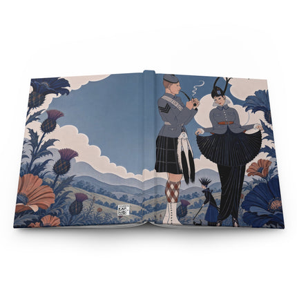 🏴🌸 The Highland Garden Promenade Hardcover Journal – Art Deco Scottish Fashion Romance