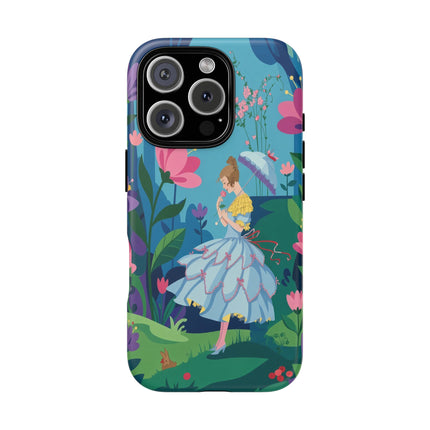 🌸☂️ A Stroll Through The Enchanted Forest Phone Case – Art Deco Floral Fantasy