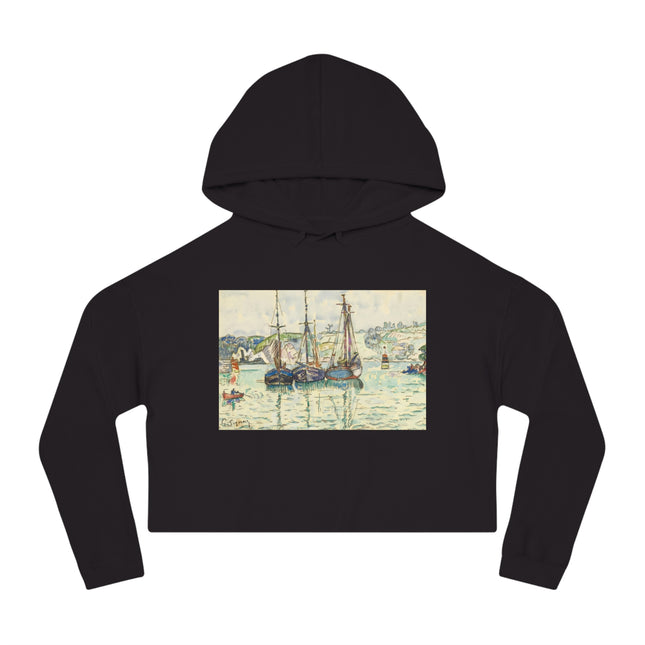 Le Trieux Paul Signac Women’s Cropped Hooded Sweatshirt