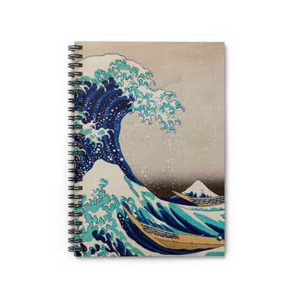 The Great Wave off Kanagawa by Katsushika Hokusai Spiral Notebook - Ruled Line
