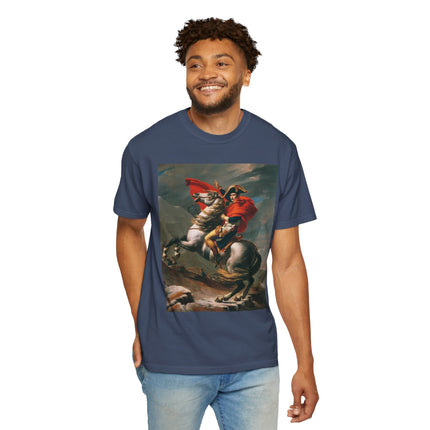 Napoleon Crossing the Alps by Jacques-Louis David Unisex Garment-Dyed T-shirt