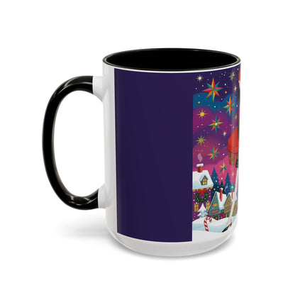 🎁✨ The Lady Of The Christmas Hatbox Colorful Mug – Art Deco Holiday Fantasy