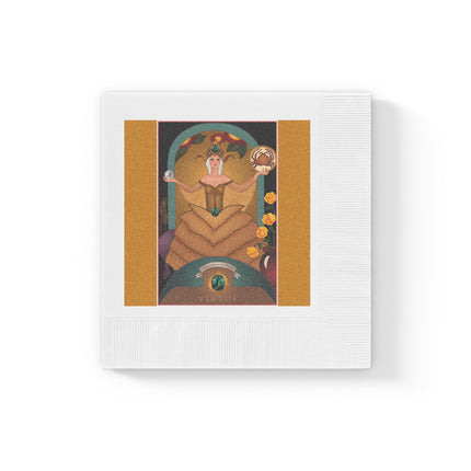June & Pearl, Alexandrite Zodiac White Coined Napkins