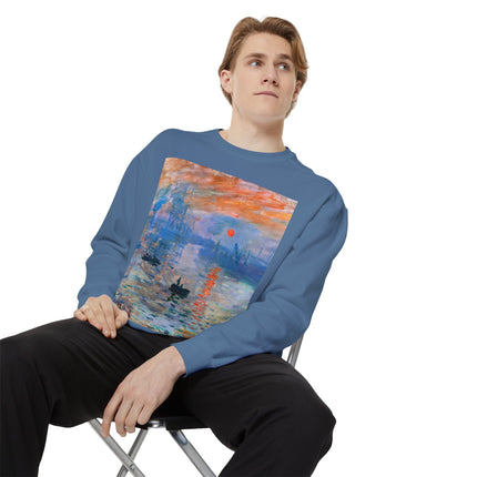 Sunrise by Claude Monet Unisex Garment-Dyed Sweatshirt