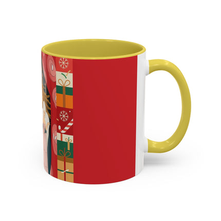 ❤️ The Lady Of The Candlelit Christmas Alcove Colorful Mug – Art Deco Holiday Elegance