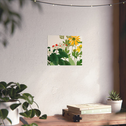 Clerodendrum & Rudbeckia by Tanigami Kônan Premium Matte Horizontal Posters