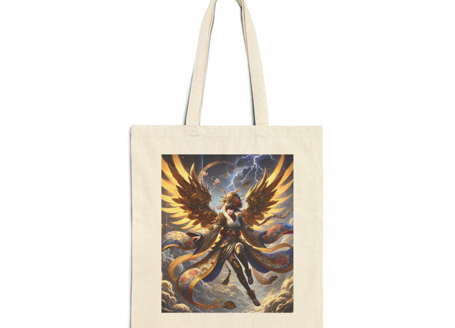 Valkyrie Descending Through Storm Cotton Canvas Tote Bag