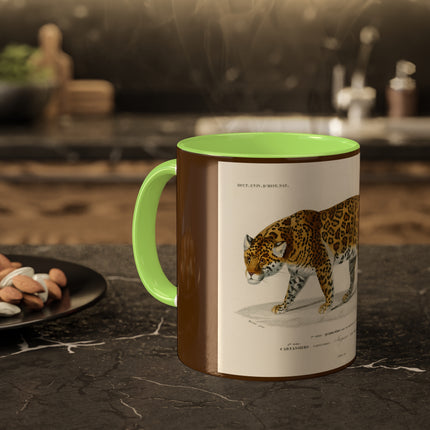 Jaguar by Charles Dessalines D' Orbigny Colorful Mugs, 11oz