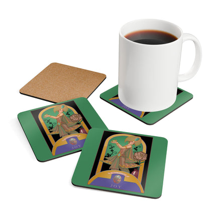 Libra Zodiac Design – October & Opal, Tourmaline by Sofia Chiostri | Corkwood Coaster Set