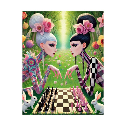 ♟️🌸 Spring Gambit: A Fairy’s Move Matte Vertical Poster – Whimsical Chess & Spring Magic