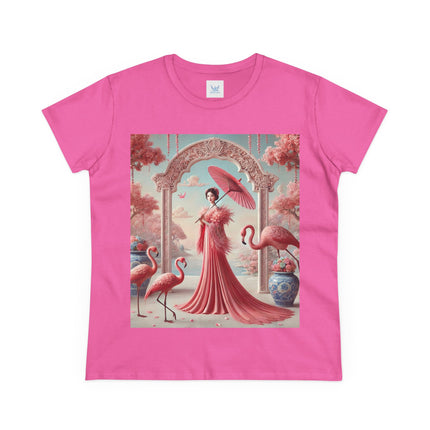 Petals, Porcelain, and Flamingos Cotton Tee
