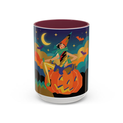 🌙🎃 The Witch Of Crescent Moon Pumpkin Colorful Mug – Colorful Halloween Charm